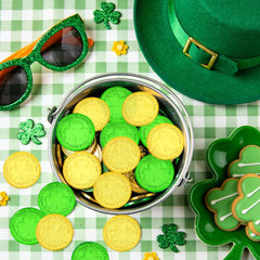 Rugwioyu plastic coins with shiny finish for decorations.