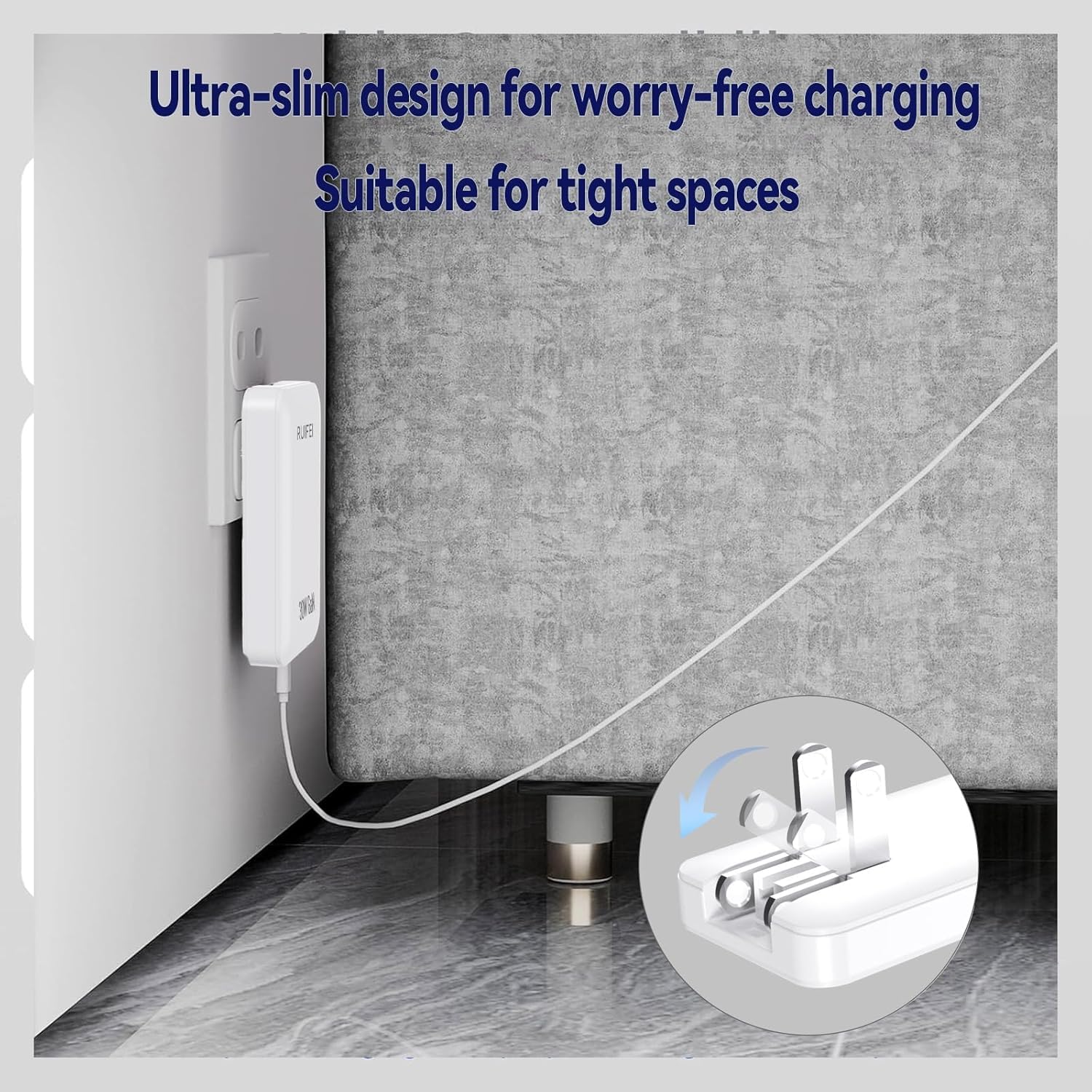 RUIFEI travel-friendly wall charger for on-the-go charging.
