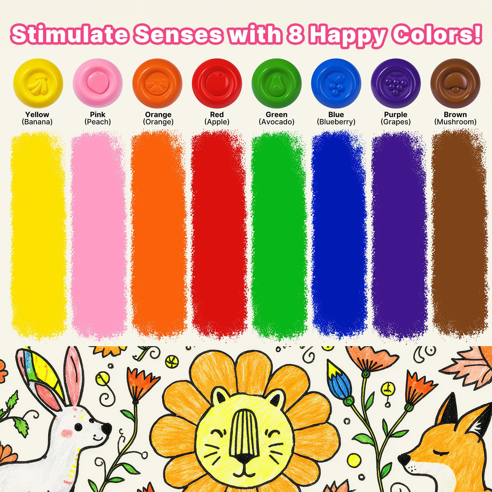 RuiHawk egg crayons with corn prints for familiar food associations during art