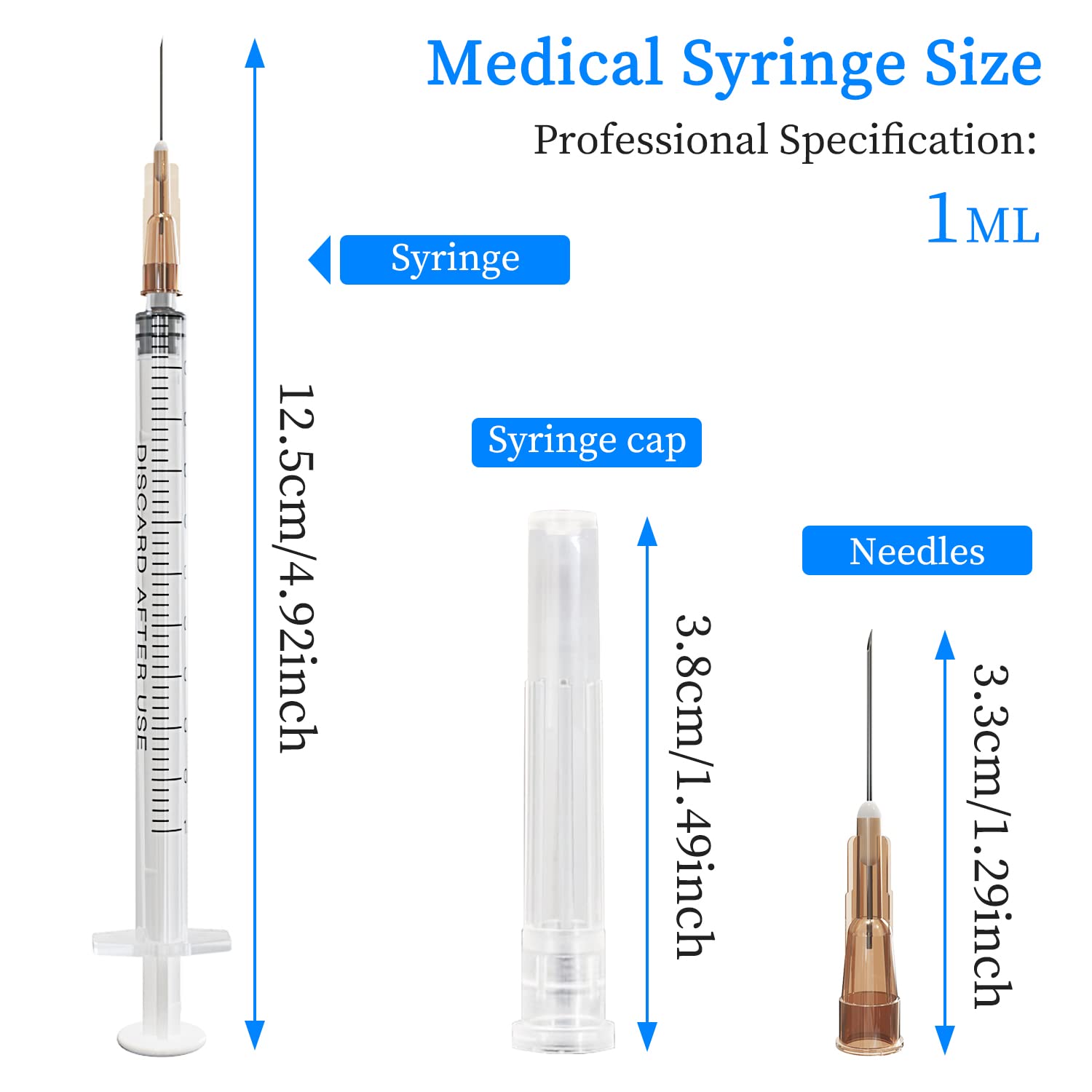 RUIZHE pack of 25 syringes ready for experiments and measurements.