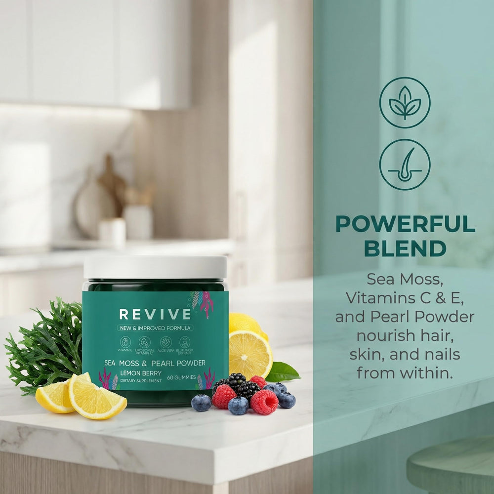 Rulinal Balmbare Revive Gummies packaging display suggests travel-friendly routine.