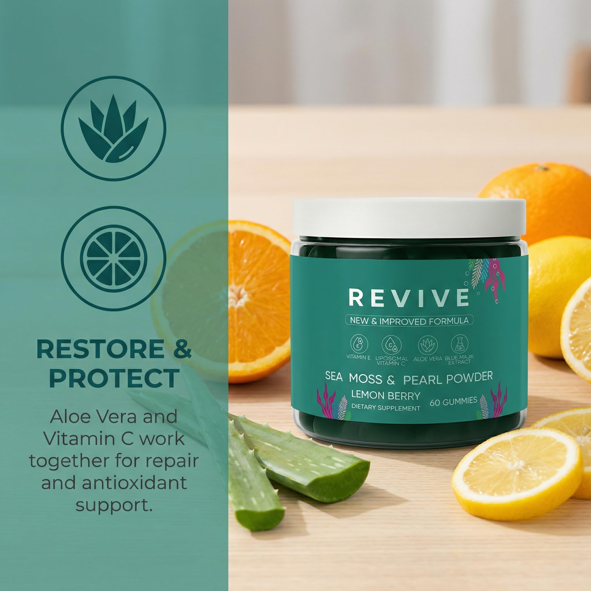 Rulinal Balmbare Revive Gummies texture shot conveys easy daily enjoyment.