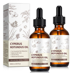 Rulviou Cyperus Rotundus oil bottle for gentle hair reduction.