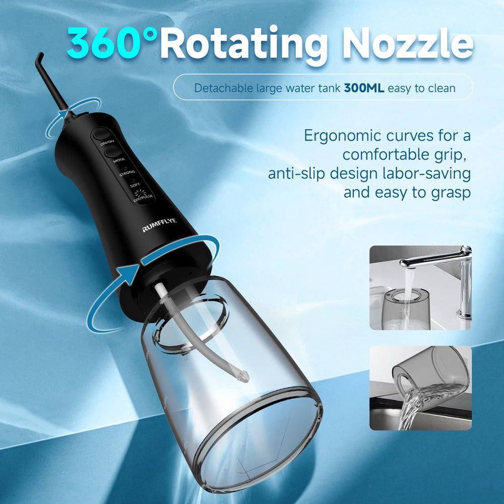 Rumfflye water flosser handheld ergonomic grip for comfortable daily routine