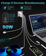 RUMIXI 90W GaN charger block, side view, space‑saving design