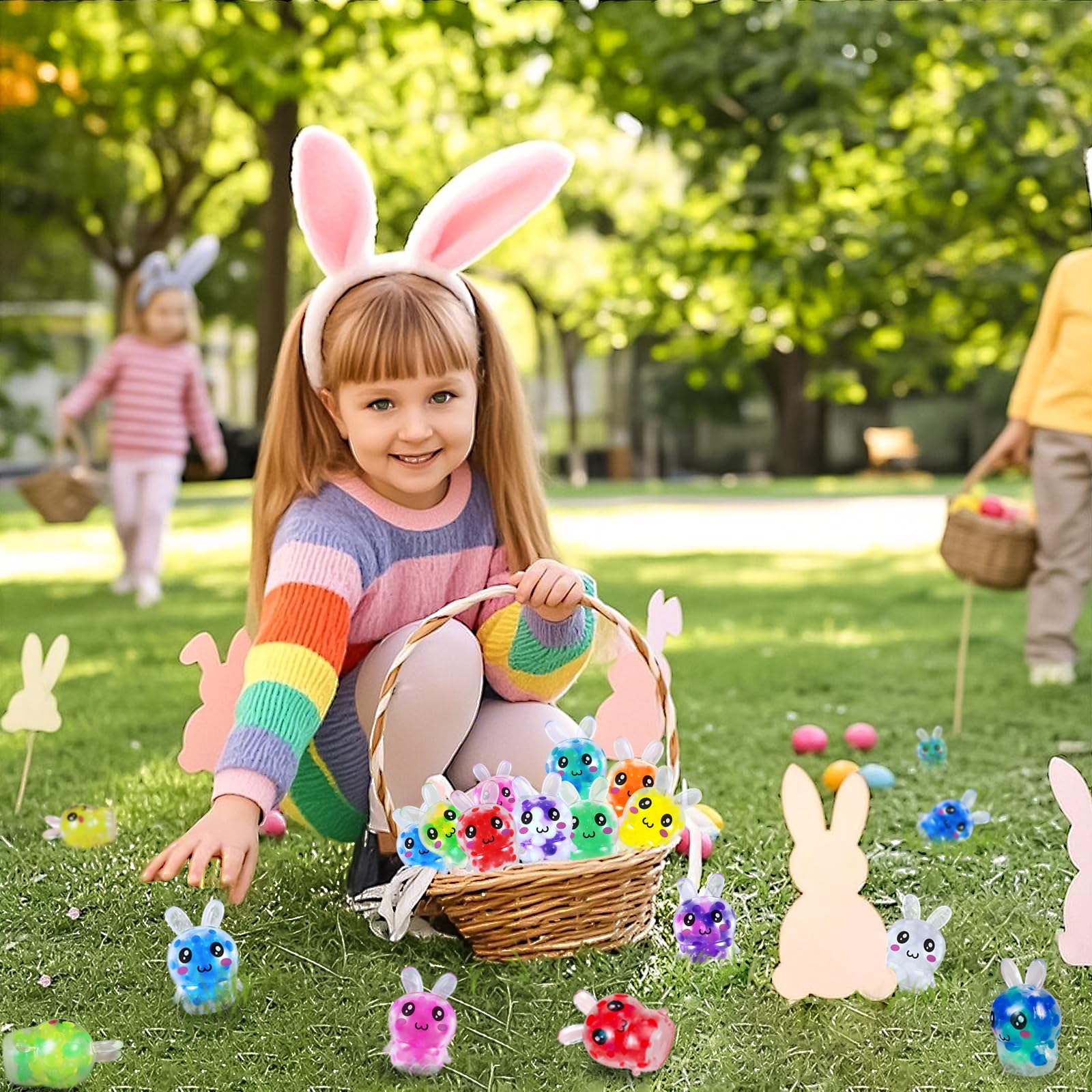 Runleo 12-piece bunny squishy set ideal for party favors.