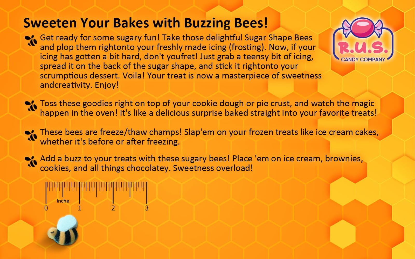 R.U.S. Candy bright bee decorations suitable for birthdays