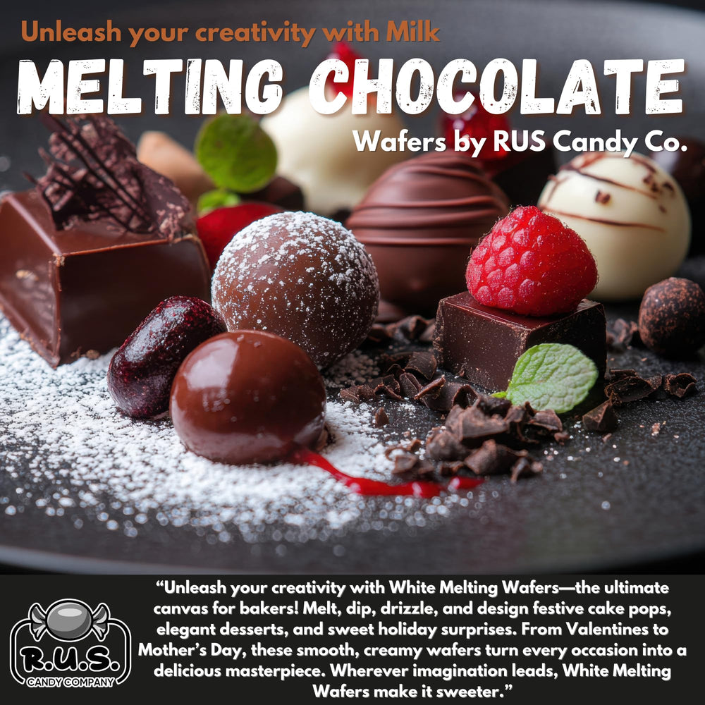 Easily melted wafers from R.U.S. Candy with no tempering required.