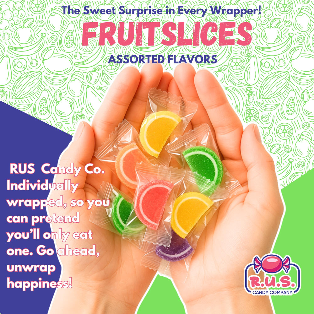 RUS Candy classic fruit slices lightly dusted in sugar crystals.