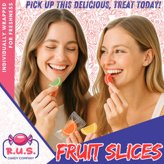 RUS Candy fruit slices arranged for a party bowl, perfect for celebrations.