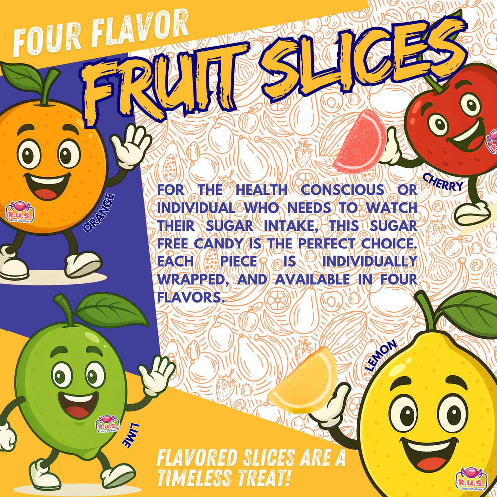 R.U.S. Candy sugar-free fruit slices serving dish idea for parties and gatherings