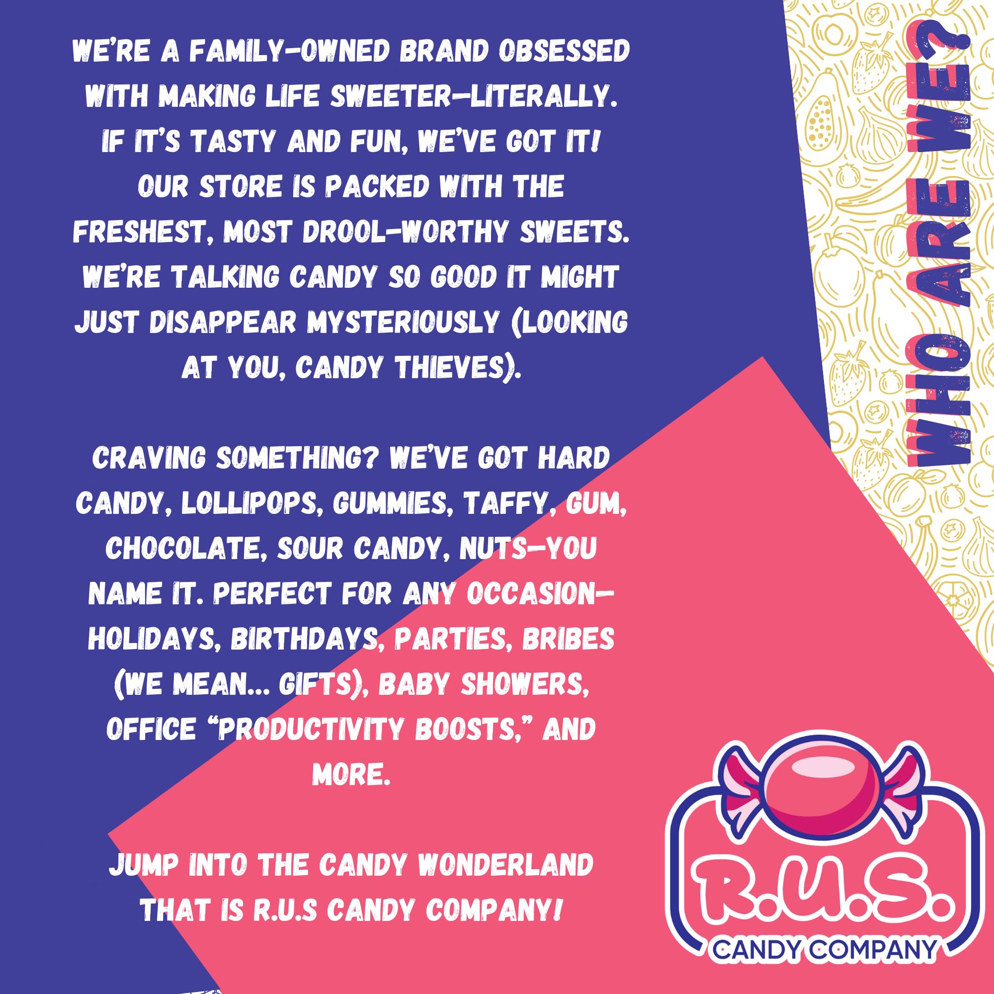 R.U.S. Candy SunkissFruit Gems five-fruit flavors offer juicy variety