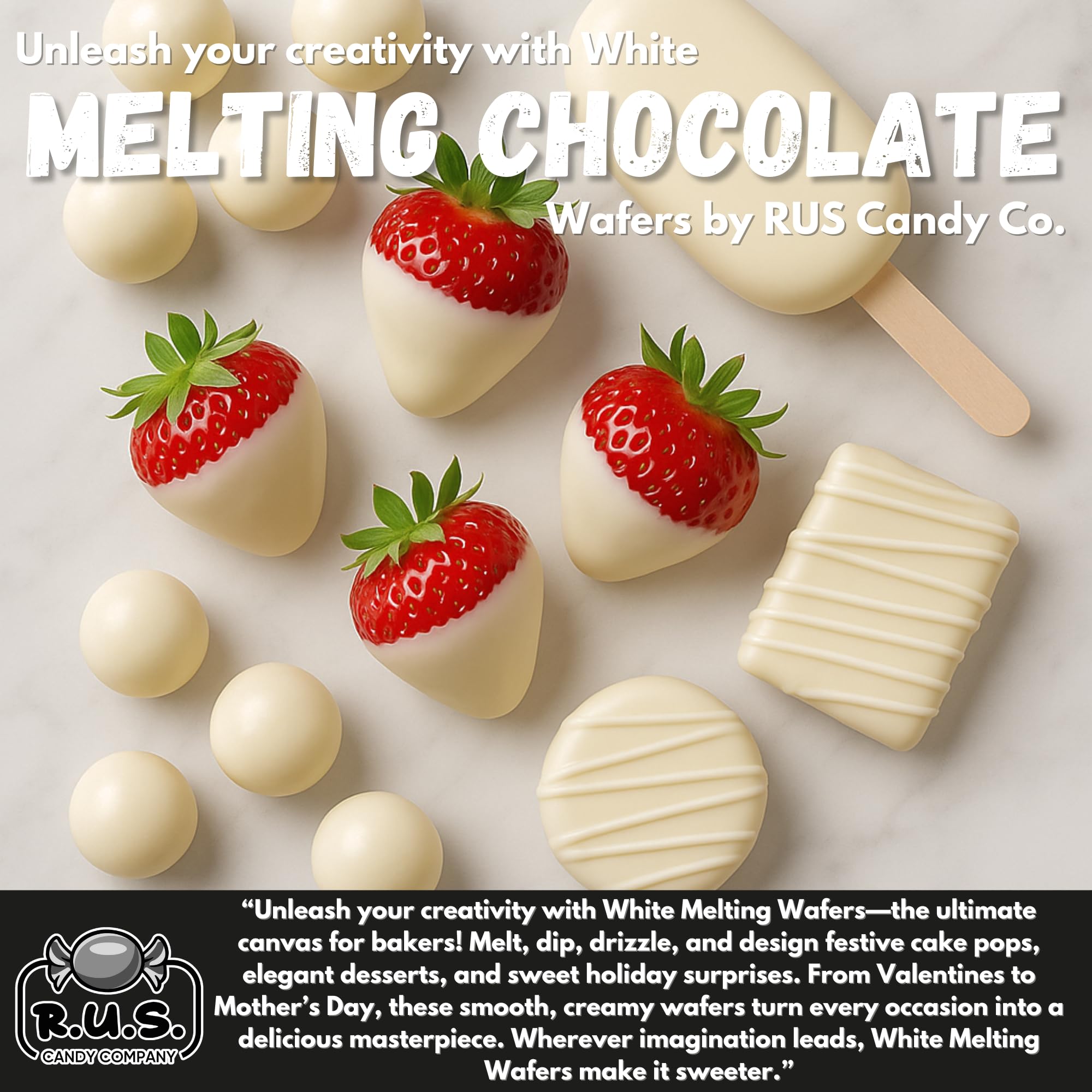 RUS Candy wafers in a mold ready for coating and setting