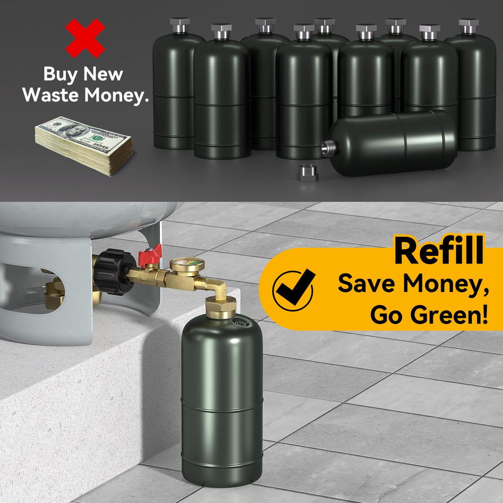 Rushare 90-degree elbow design ensures smooth gas flow during refills