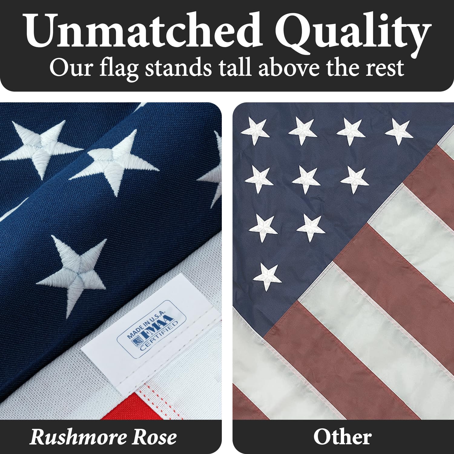 Rushmore Rose USA made-in-USA label highlighting origin and craftsmanship