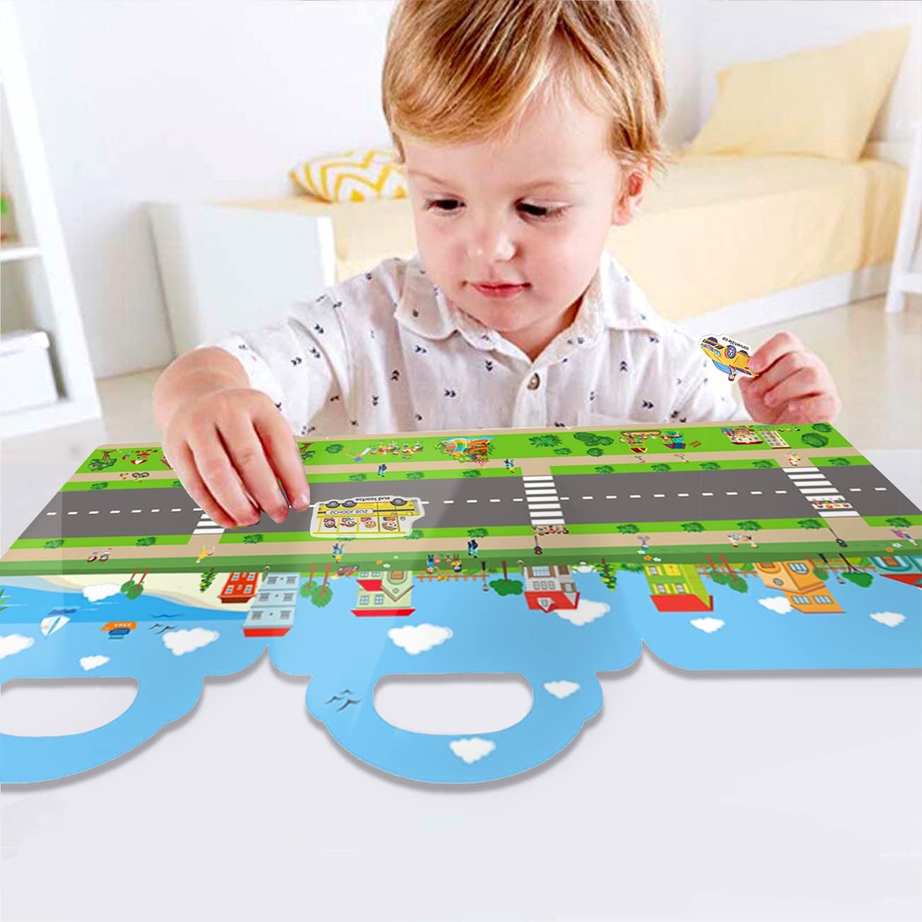 RUSON kids pasting stickers on cups, laptops, windows and more for versatile play.