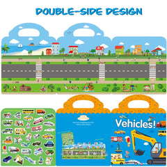 RUSON travel-friendly sticker book with handle for portable fun on the go.