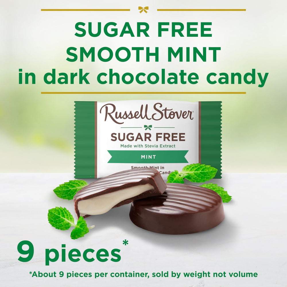 Russell Stover mint patties mint cream center cross-section