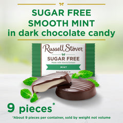 Russell Stover mint patties mint cream center cross-section