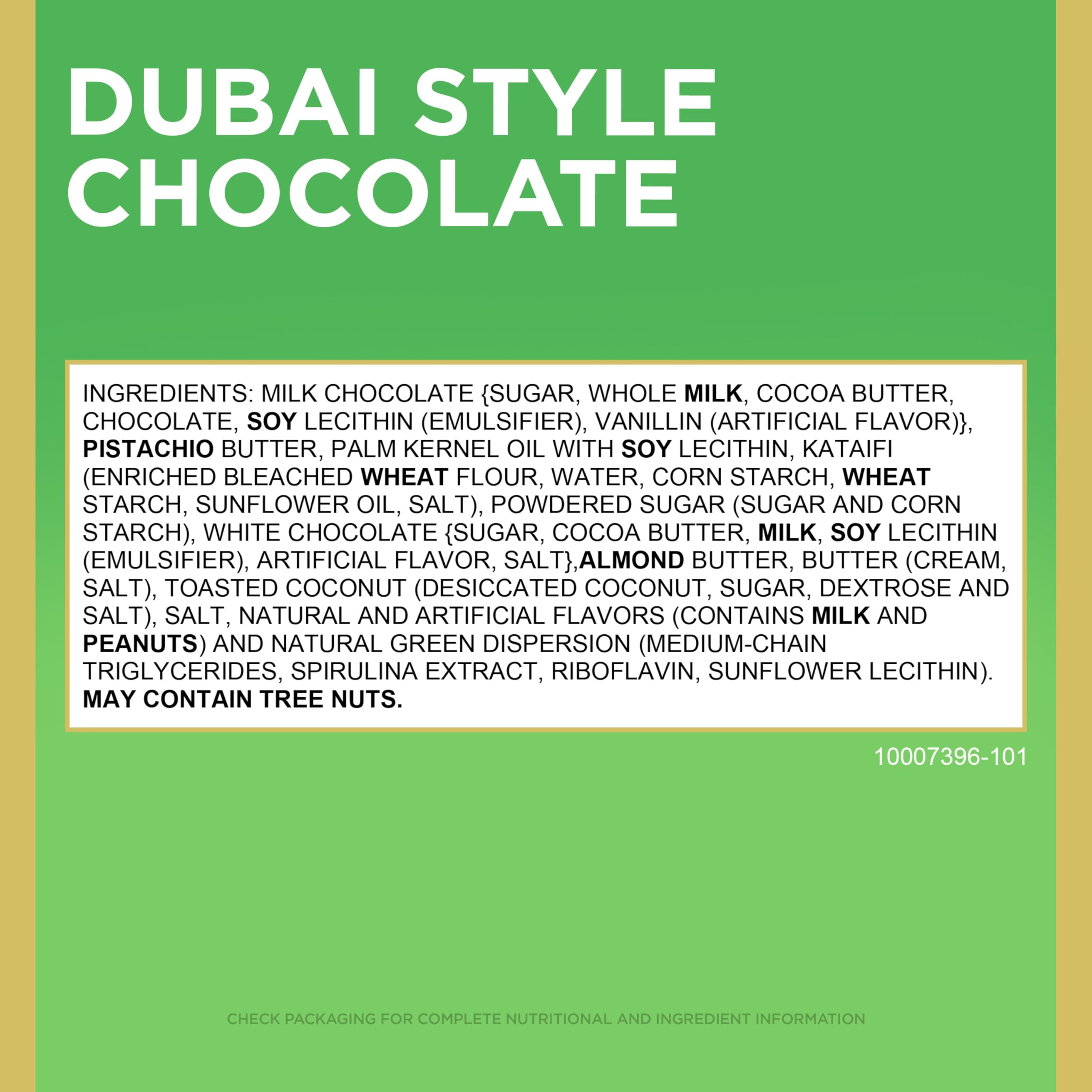 Chilled Russell Stover Dubai Style Pistachio & Kataifi bar for a crisp bite
