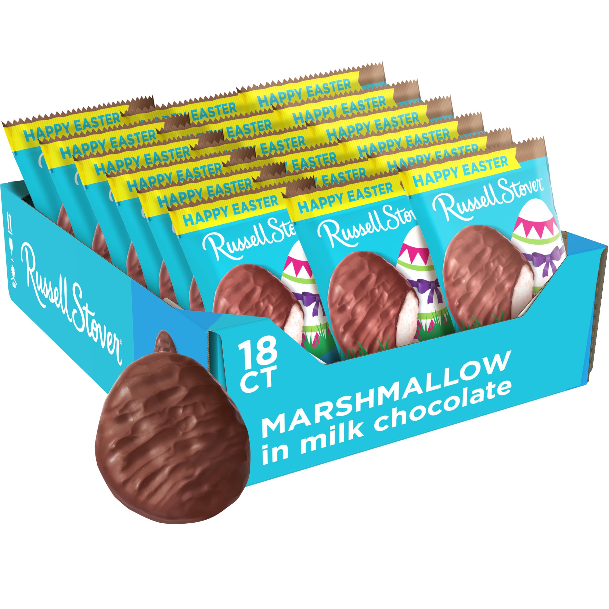 RUSSELL STOVER Easter marshmallow milk chocolate egg with creamy center for gifting