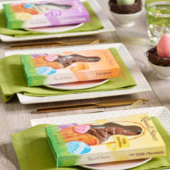 Foil-wrapped Russell Stover Easter rabbit ready for gifting.