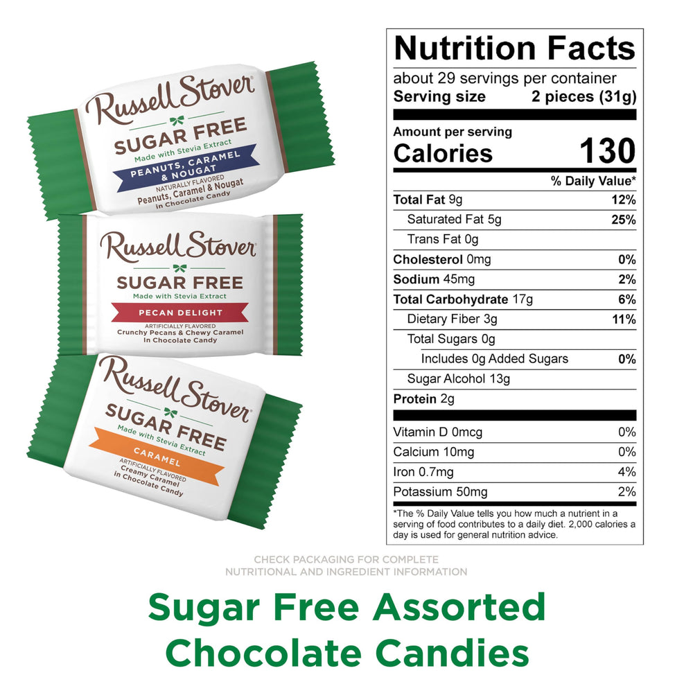 Individually wrapped pieces in Russell Stover bag for easy on-the-go