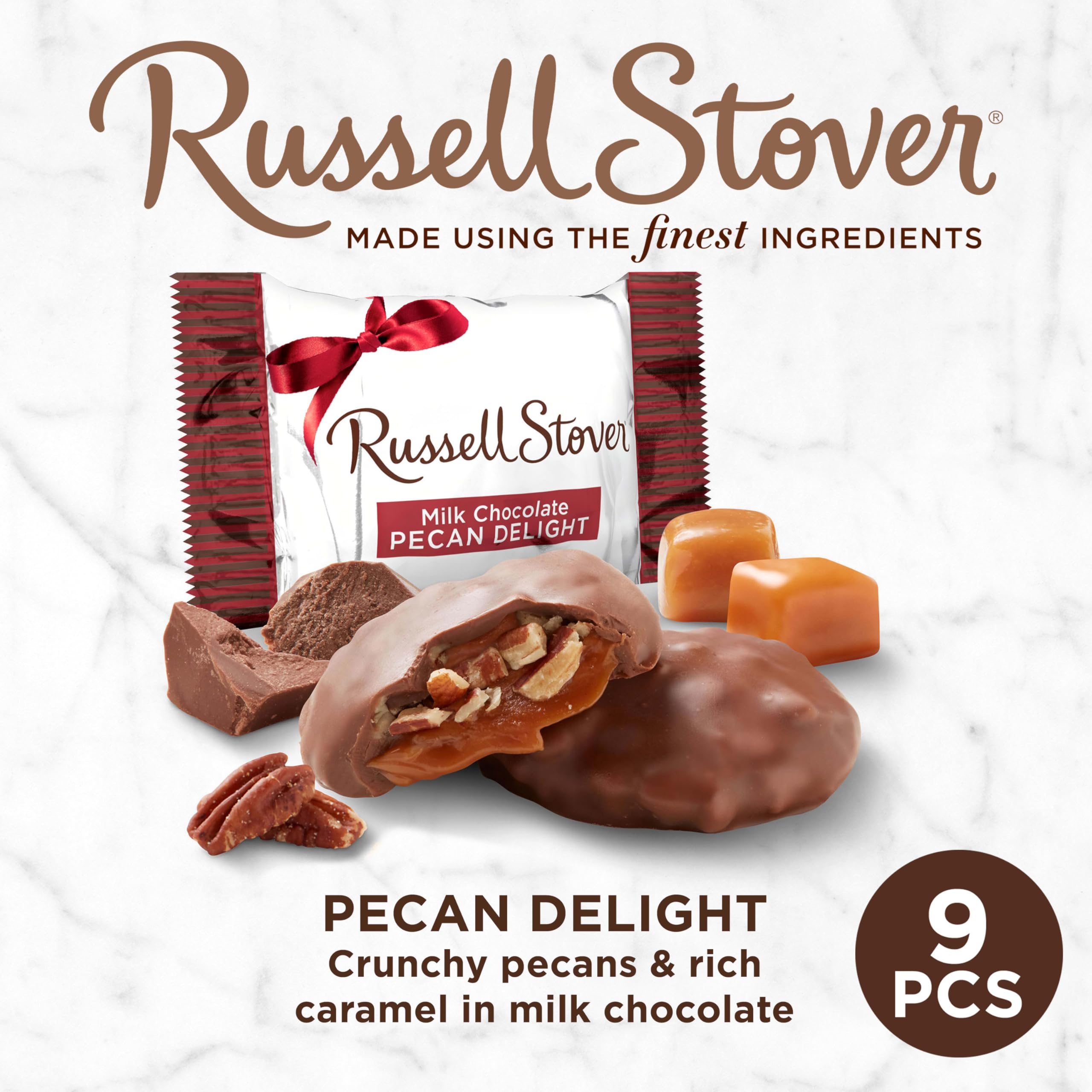 Individually wrapped Russell Stover Pecan Delights are great for on-the-go snacking