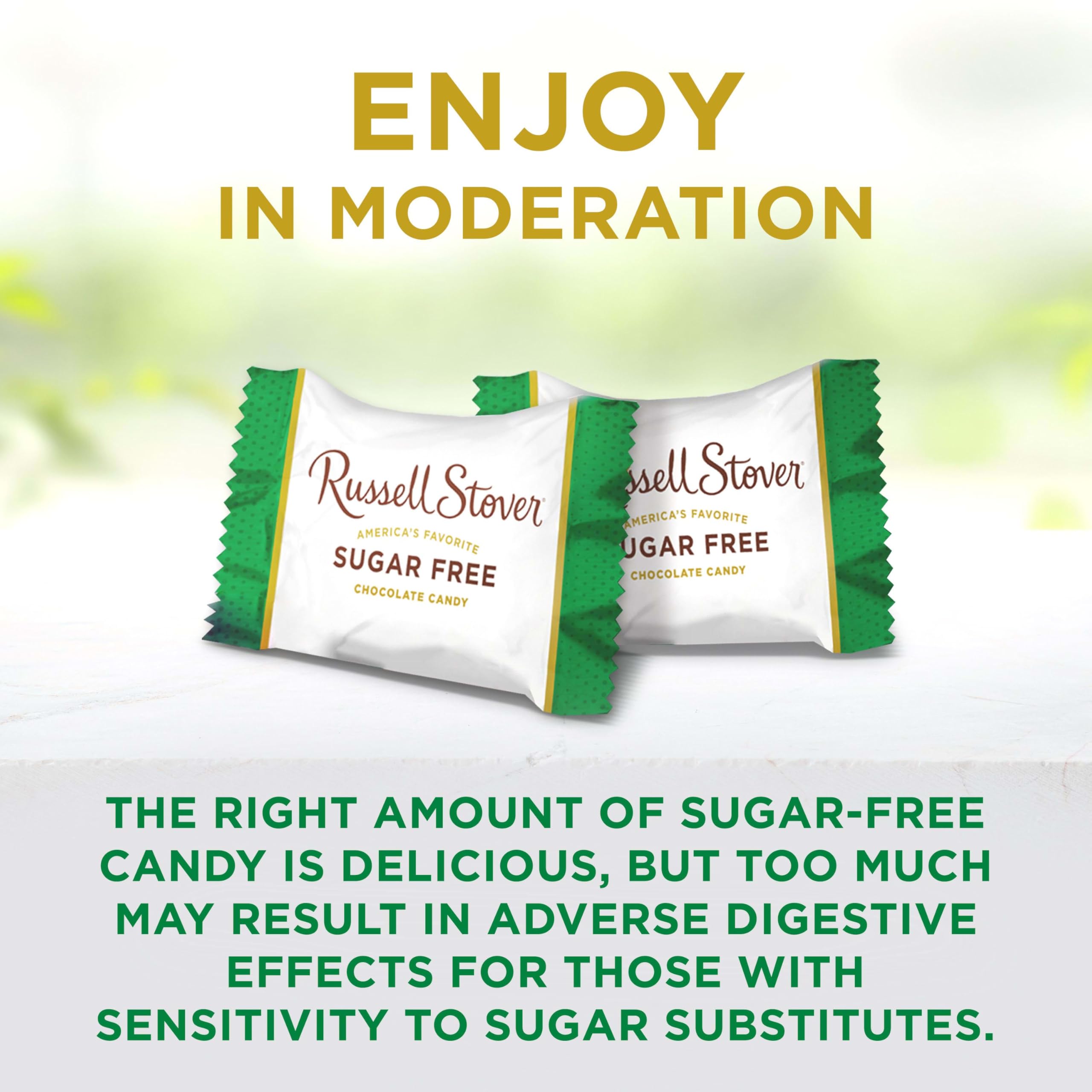 Stevia-sweetened Russell Stover Sugar Free Candy Gems, no added sugar.