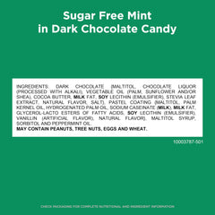 Russell Stover mint patties close-up shows smooth dark chocolate coating