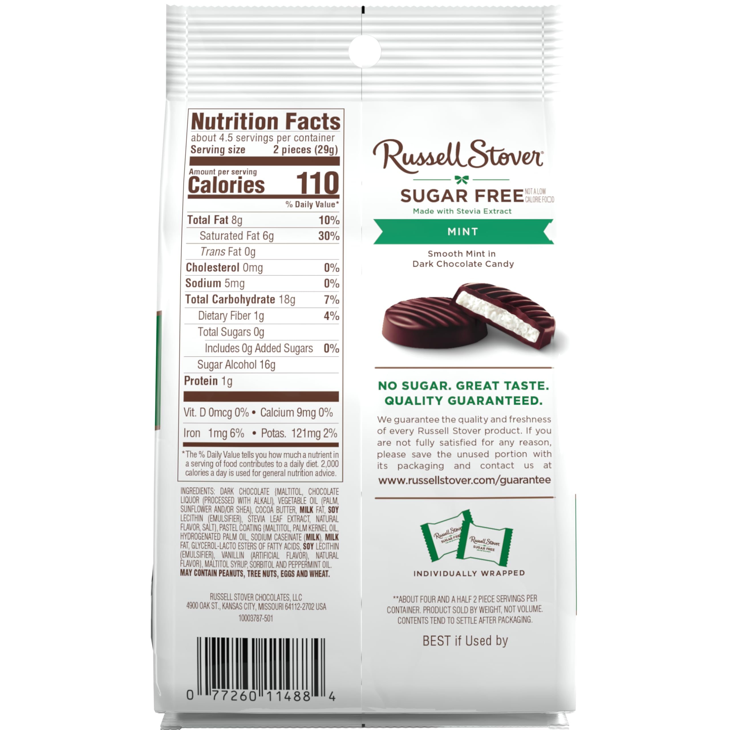 Russell Stover sugar-free mint patties evoke American classic heritage