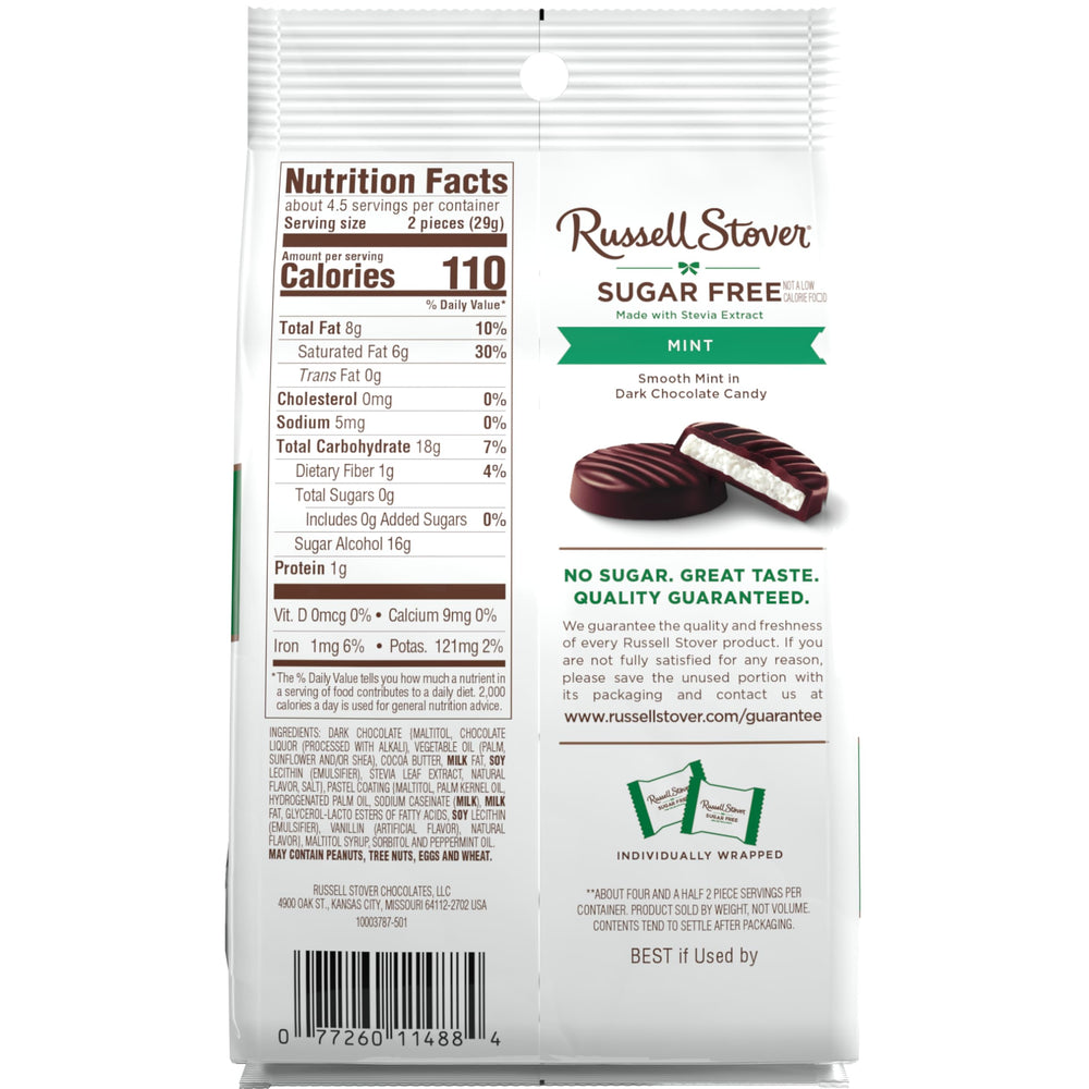 Russell Stover sugar-free mint patties evoke American classic heritage