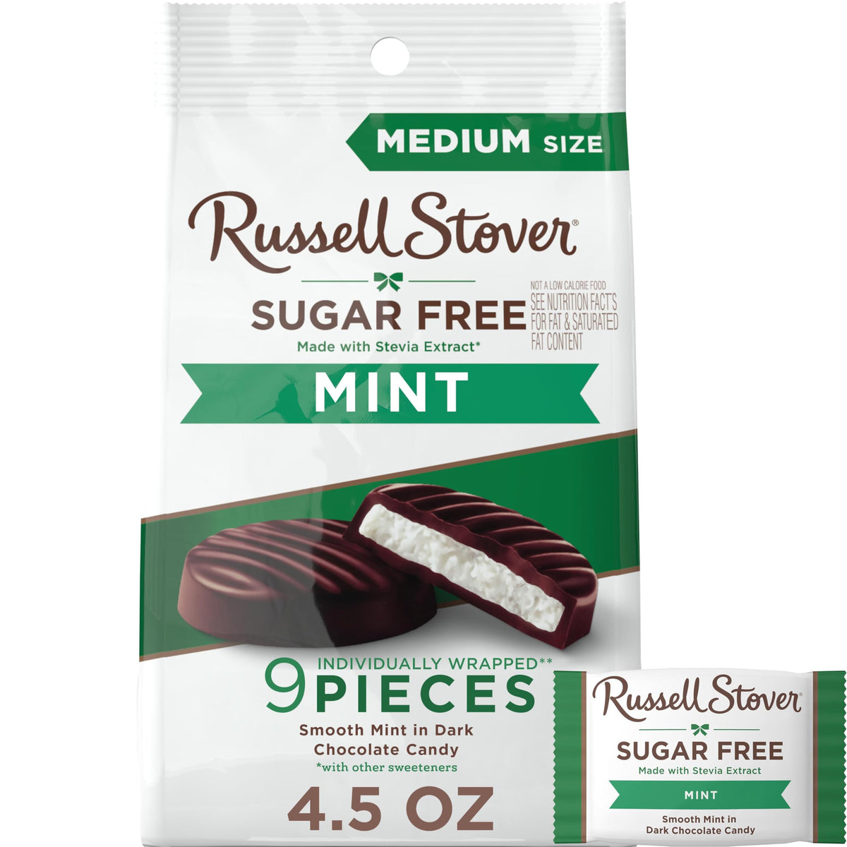 Russell Stover mint patties pack for on-the-go sugar-free indulgence