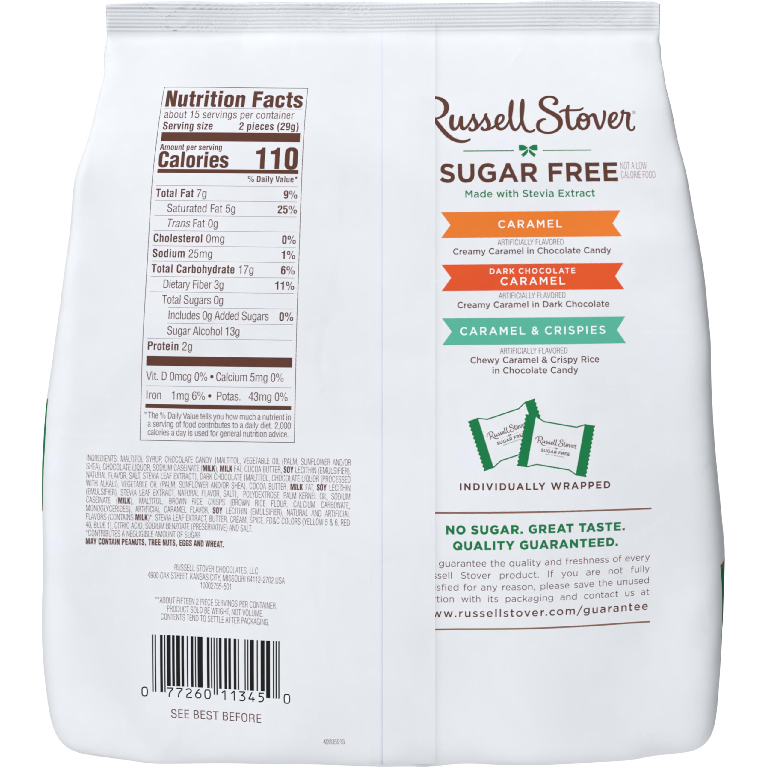 RUSSELL STOVER sugar-free caramels gift idea for chocolate lovers