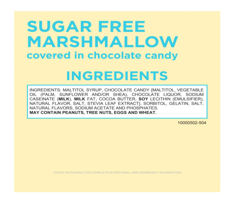 Gift-ready box of Russell Stover Sugar Free Marshmallow Eggs.