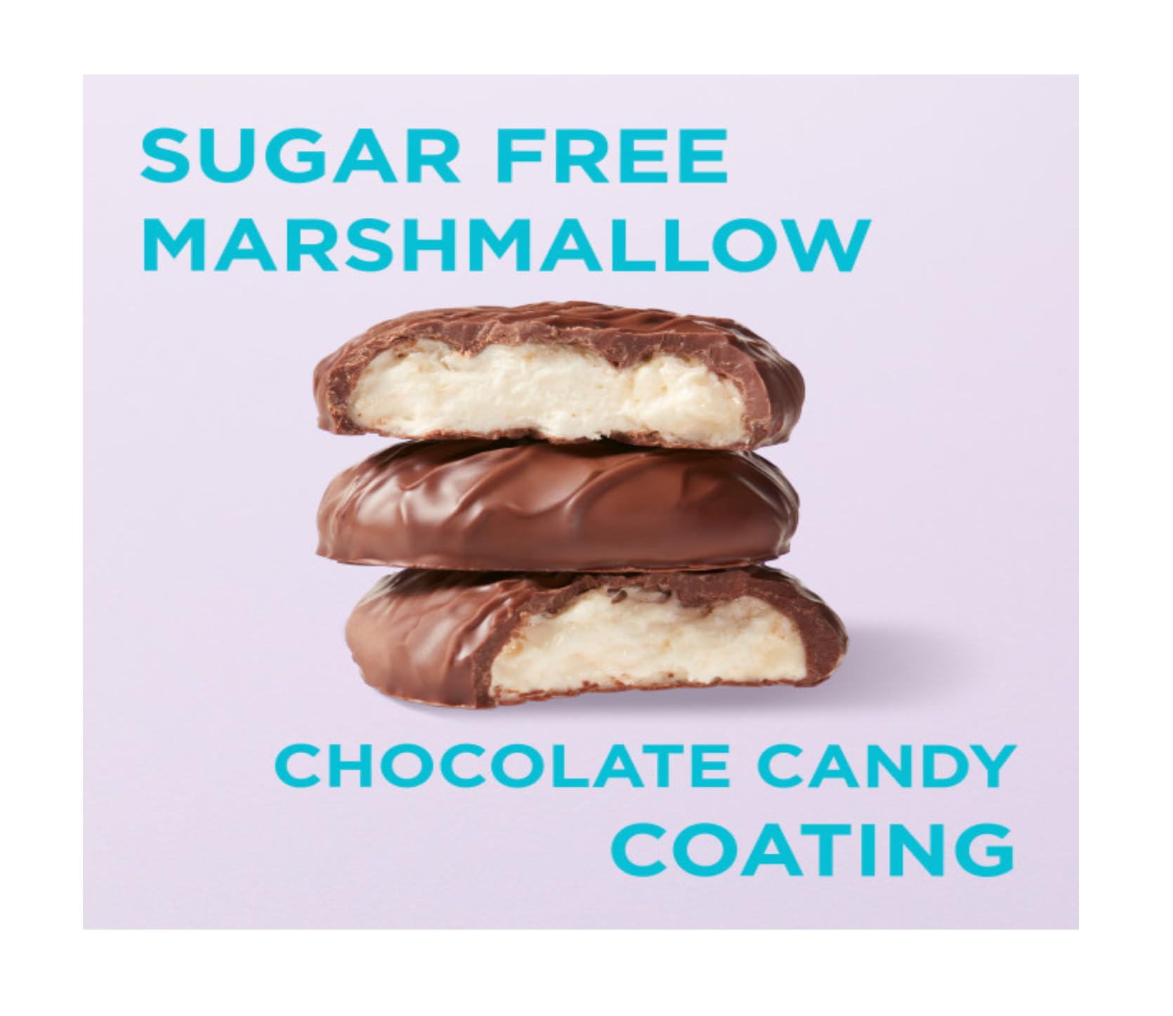 Russell Stover Sugar Free Marshmallow Eggs marshmallow center close-up, soft and fluffy.