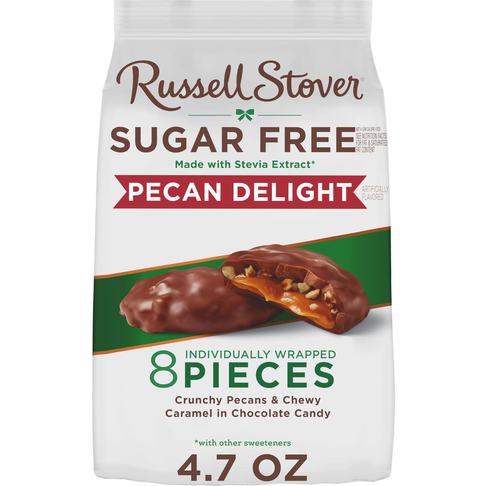 Russell Stover Sugar Free Pecan Delights chocolate candy pack for on-the-go indulgence
