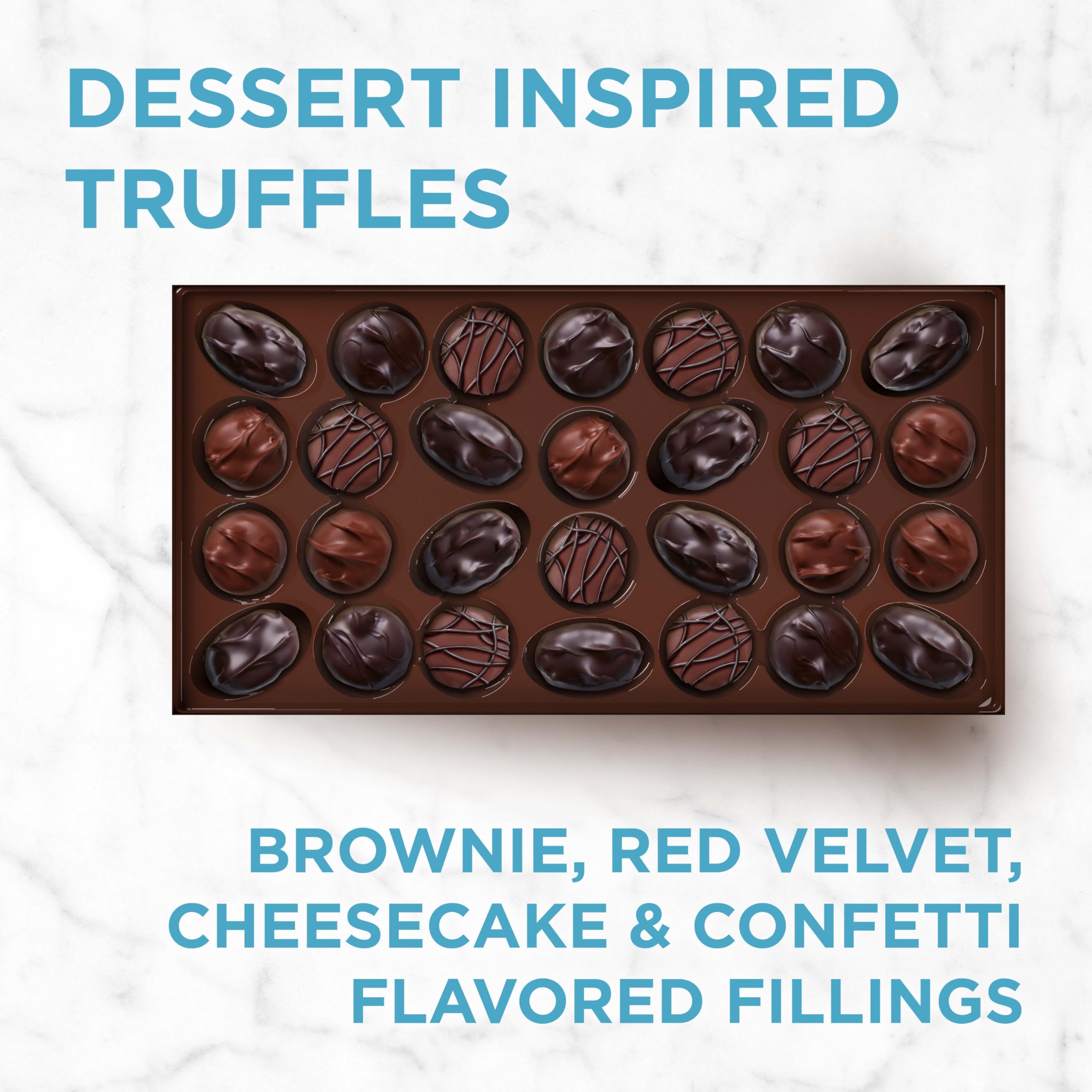 RUSSELL STOVER Truffles Gift Wrap close-up, ready for presents