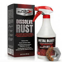 RUST BULLET Metal Blast 24oz bottle ready to prep metal surfaces for better adhesion