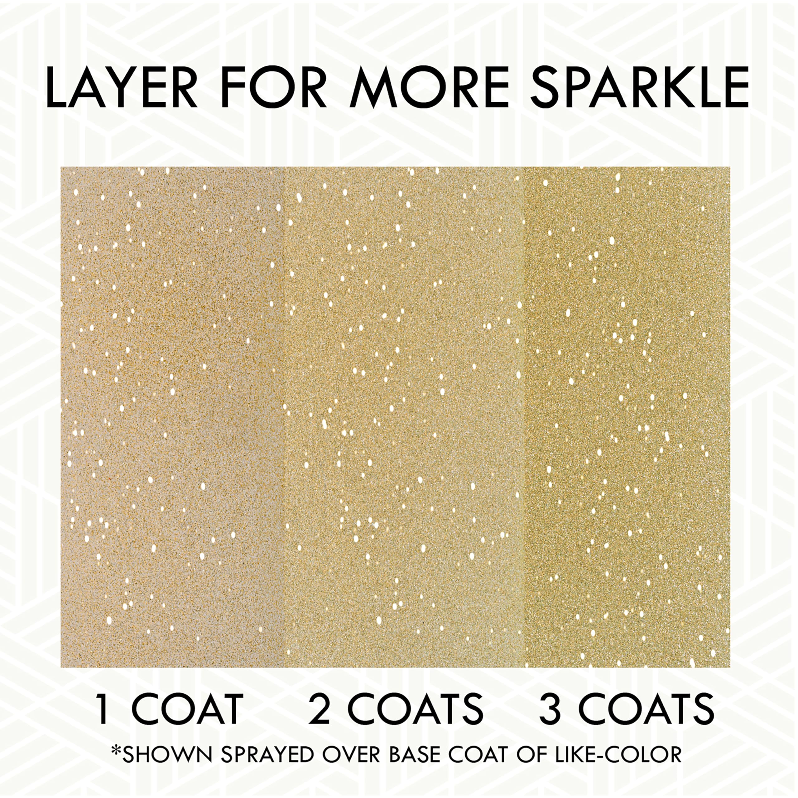 Rust-Oleum 301495 glitter on glass delivers radiant shimmer for decorative pieces.