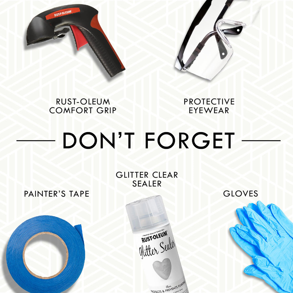 Rust-Oleum 301495 indoor-use glitter spray for safe indoor decorating.