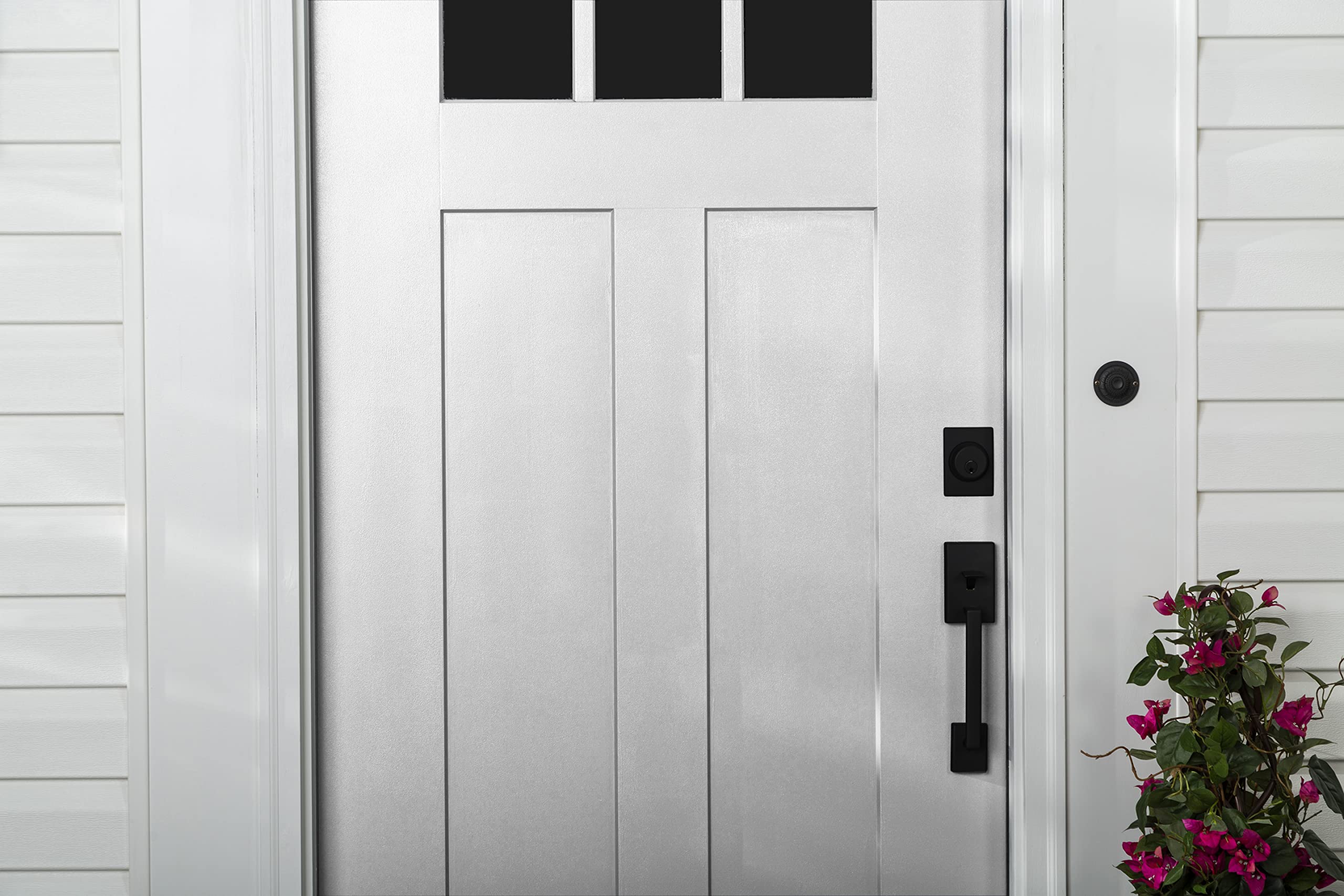Chip-resistant coating protects doors from scuffs and fading.