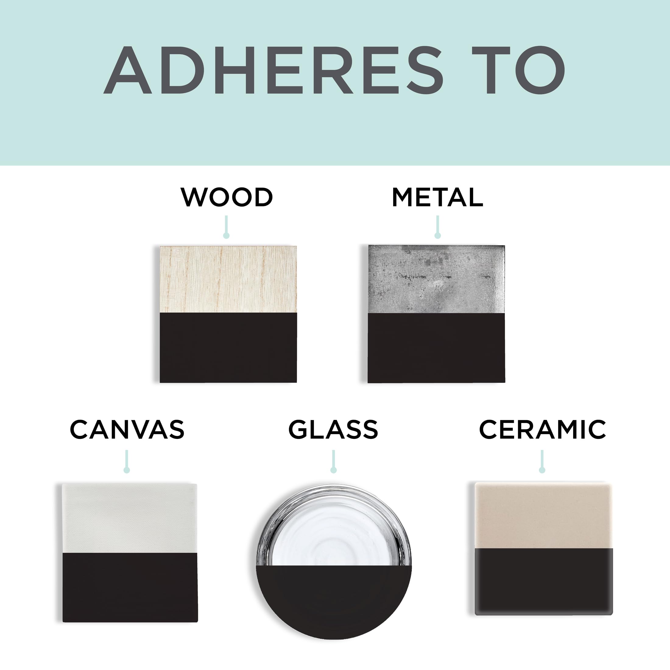 Rust-Oleum Black Abyss Chalked interior adhesion on wood and metal surfaces.