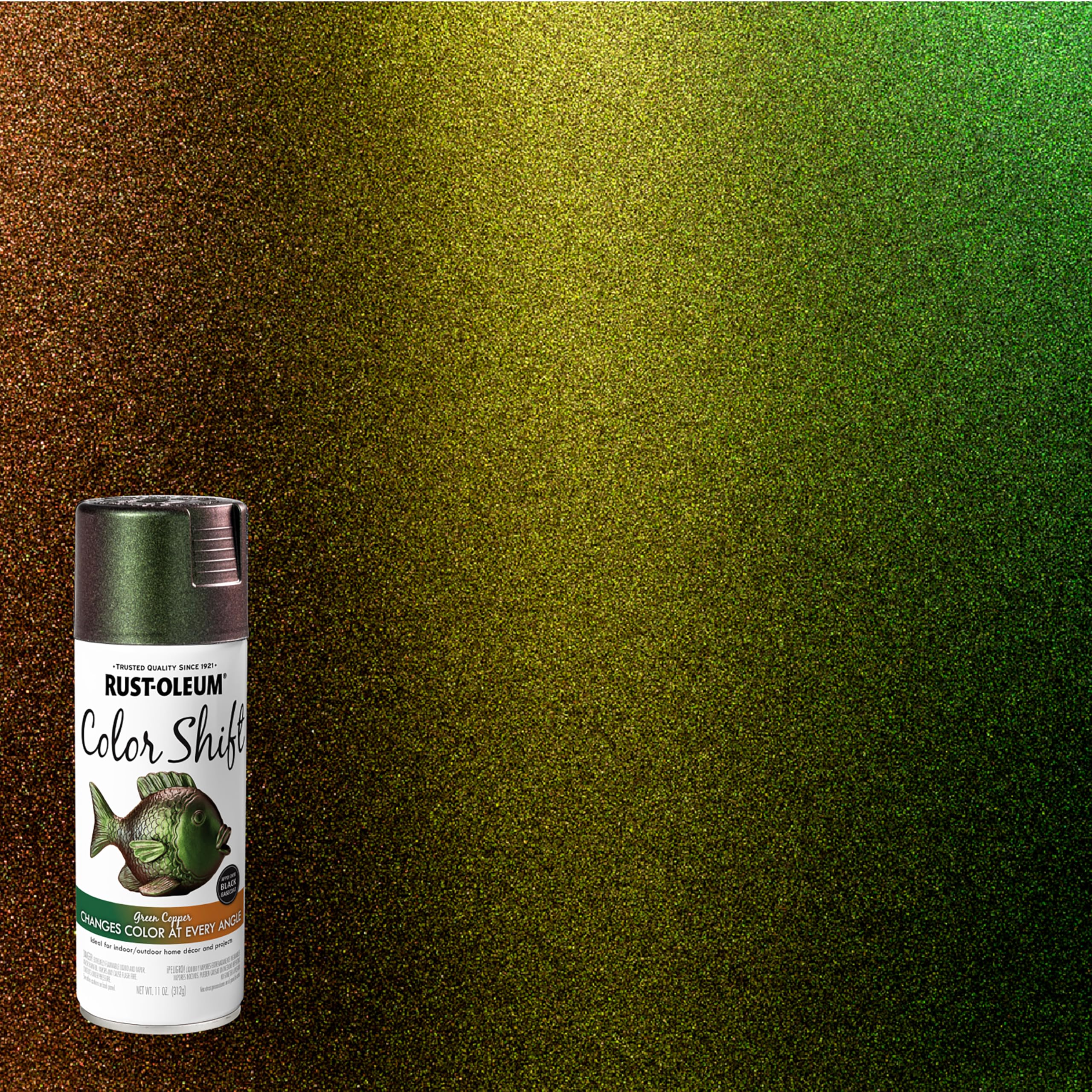 Rust-Oleum Color Shift application on metal or wood creates eye-catching color shifts