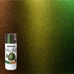 Rust-Oleum Color Shift application on metal or wood creates eye-catching color shifts