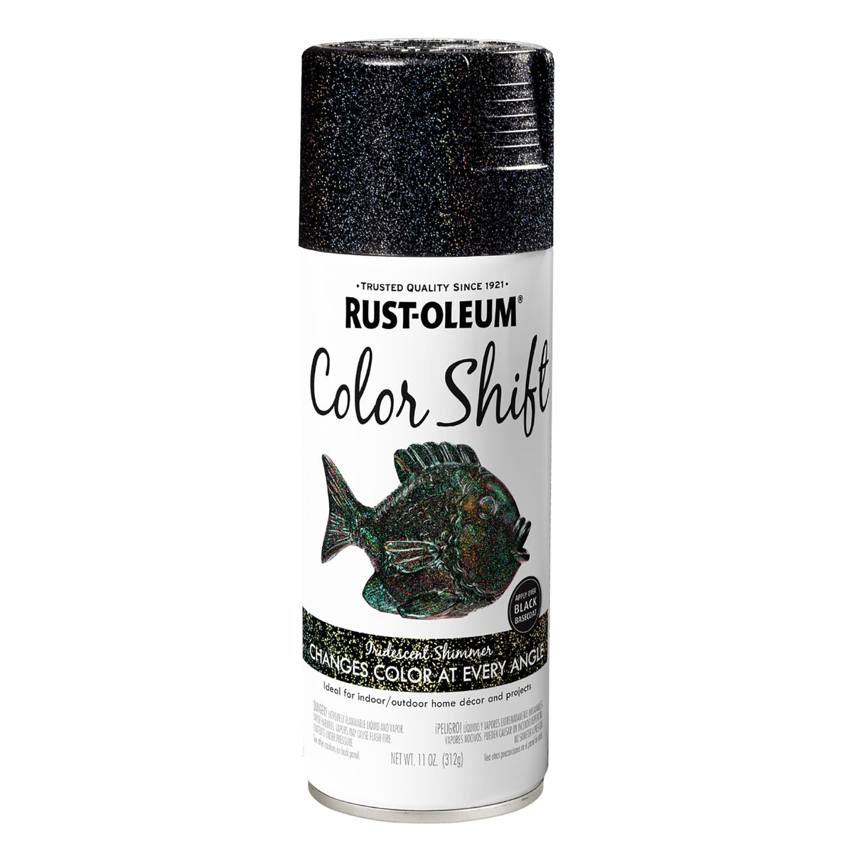 Rust-Oleum Color Shift spray can with iridescent finish for versatile projects.
