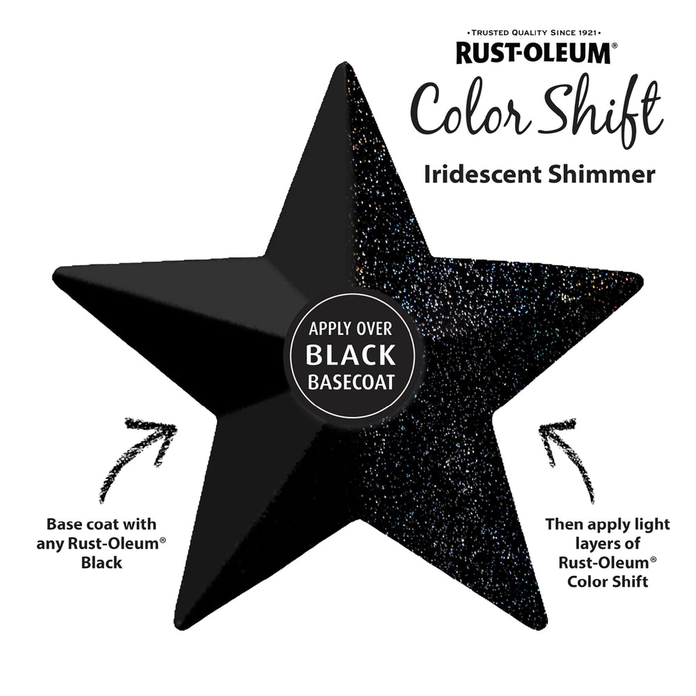Rust-Oleum Color Shift on rims shows dynamic iridescent reflections.