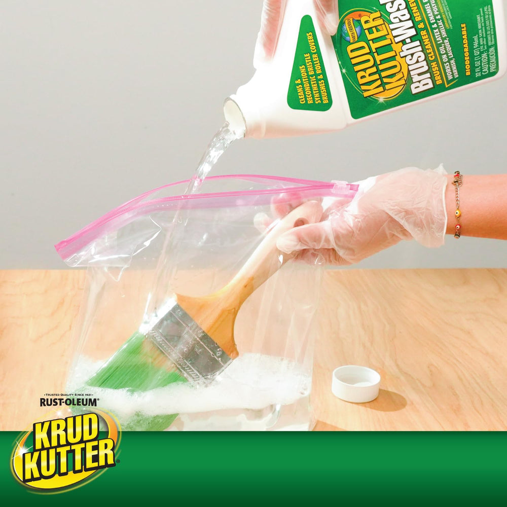 Rust-Oleum Krud Kutter Brush-Wash on roller cover after cleaning