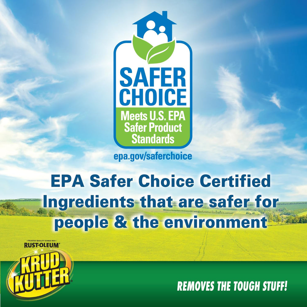 Rust-Oleum Krud Kutter Brush-Wash shown as safe alternative to solvents