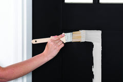 Rust-Oleum satin white finish on metal, wood, or fiberglass doors.